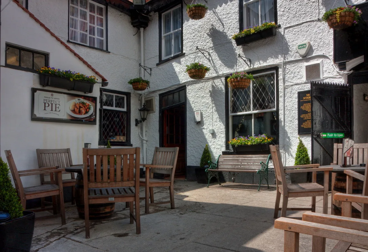 The courtyard of Ye Olde Starre Inne, off Stonegate