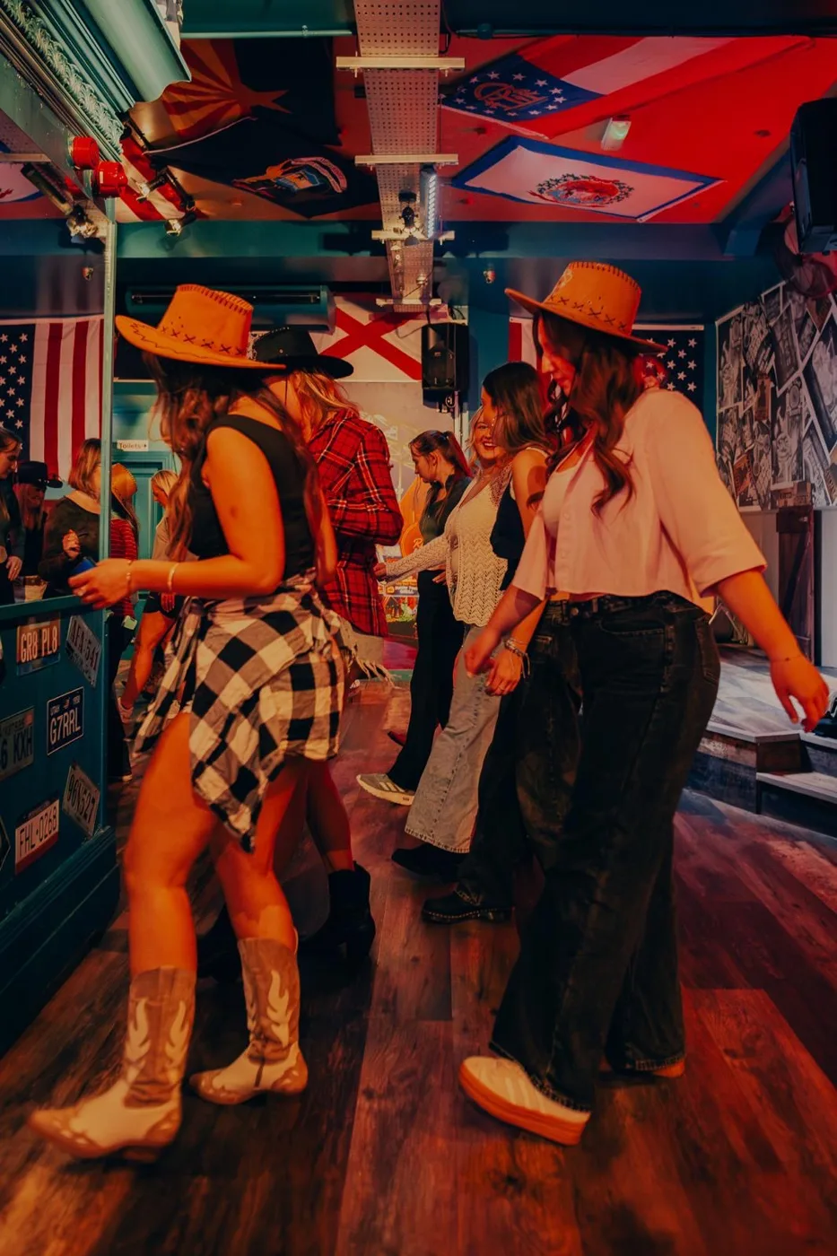 Line dancing at Ruby Rae's