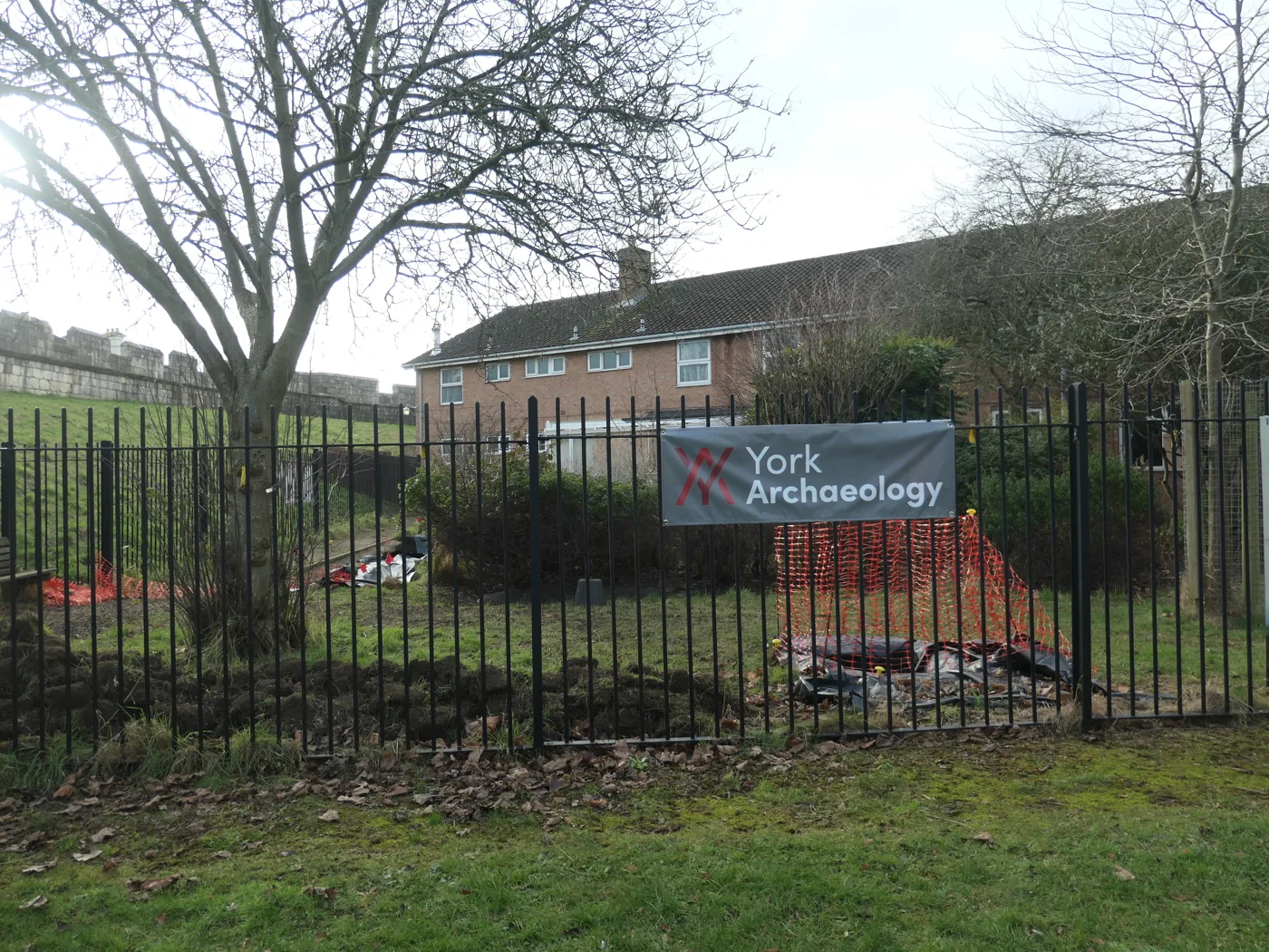 Willow House, the disused care home just inside York's city walls, photographed in January 2022 when York Archaeological Trust was running a dig on the site