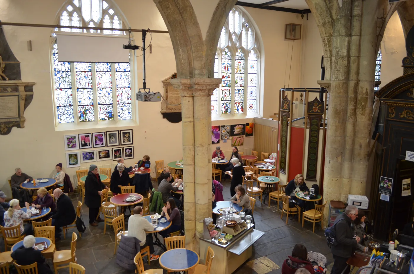 The café inside the Spurriergate Centre, St Michael's Church, one of the 30 funded warm spaces. The picture does not show this winter's sessions